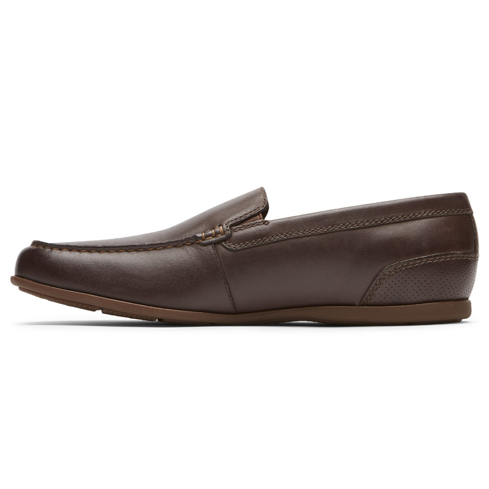 Sapato Vela Rockport Homem Marrom Escuro - Malcom Venetian - 52016CVYO